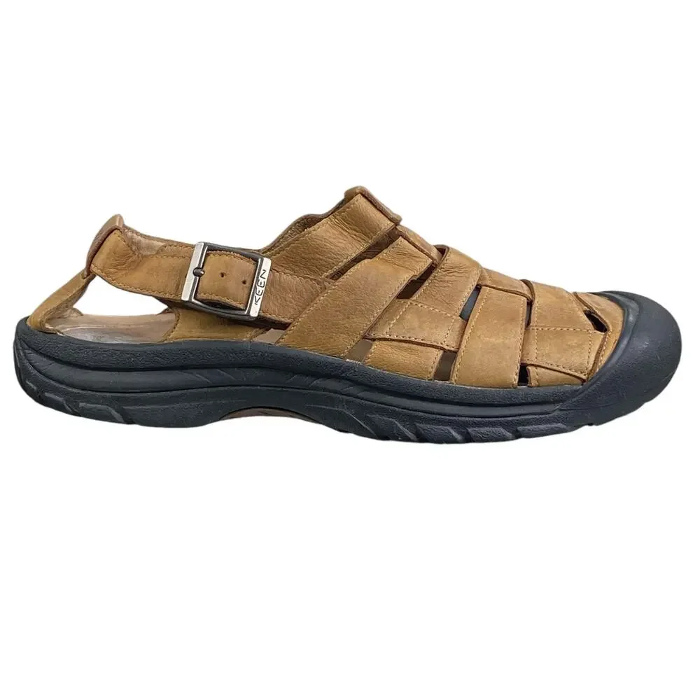 Keen Mens Fisherman Brown Leather Sandals Size US 14